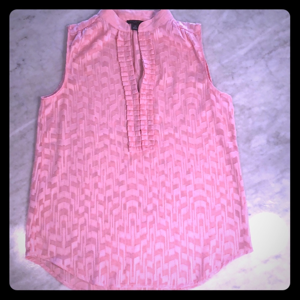 Ann Taylor Petite Ruffle Front Sleeveless Top